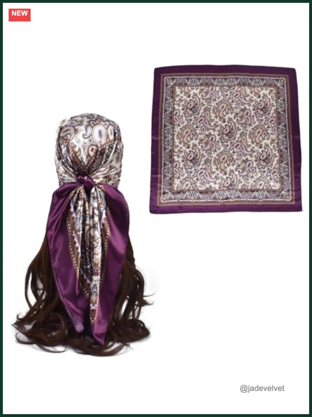 Satin Large Square Scarf Head Wrap Multifunctional Hair Scarf for Women